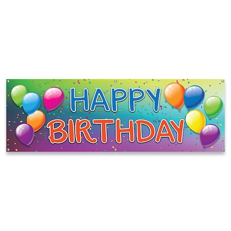 Signmission Happy Birthday Banner Concession Stand Food Truck Single Sided B-72-30082